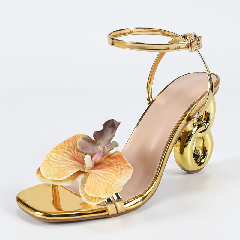 Women'S Shoes Quality - Aneikeh Golden Open Toe Buckle StrapSandals