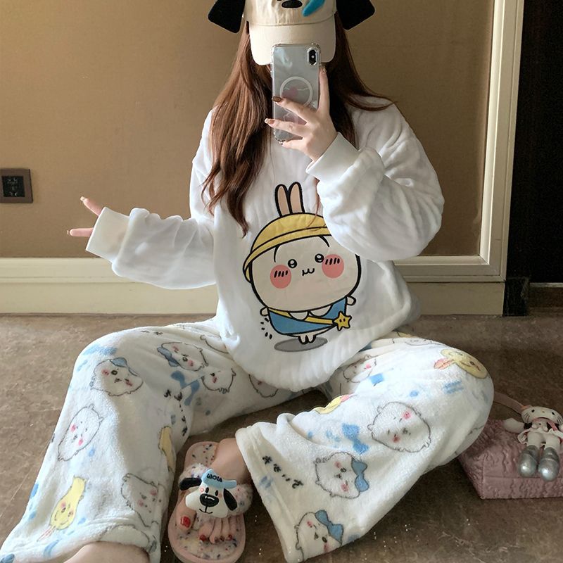 Cartoon Usagi Fleece Pajama Se - огляд і ціна Women Shoes Xxl