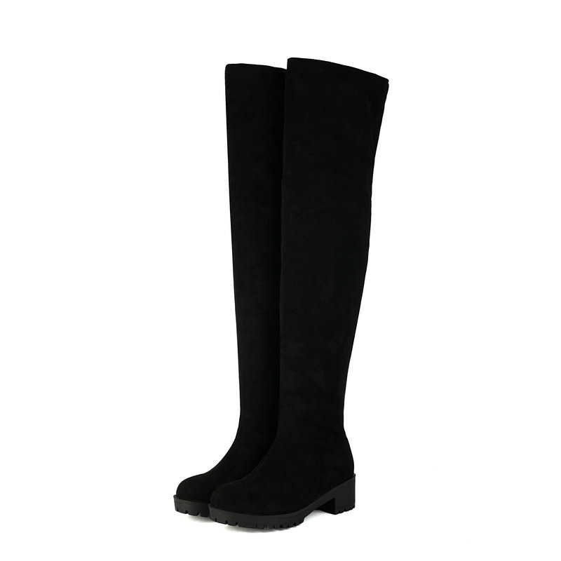 Faux Suede Leather Flock Slip- - огляд і ціна Sock Boot Women