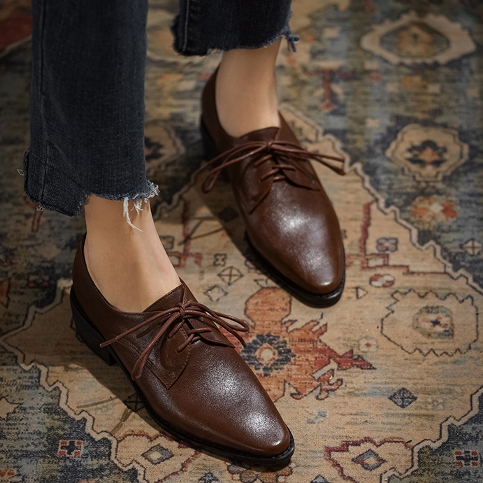 LIHUAMAO Cow Leather Women Sho - огляд і ціна Oxford Lace Up Women
