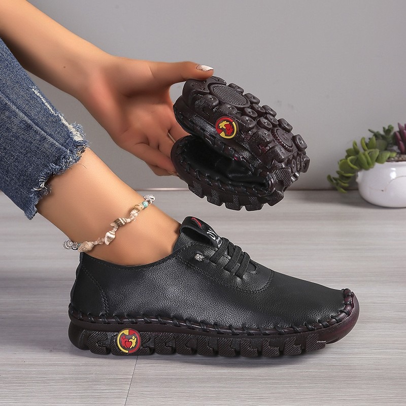 Women Leather Casual Shoes Lac - огляд і ціна Oxford Lace Up Women